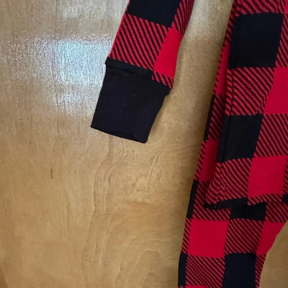 12 months red black buffalo check 2 piece 100% cotton sleepwear
